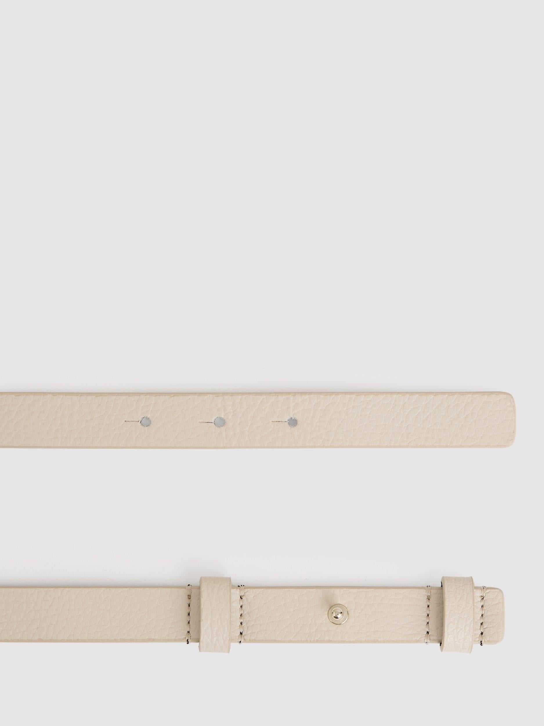 Reiss skinny leather belt metal hardware 2.4cm wide, UK version