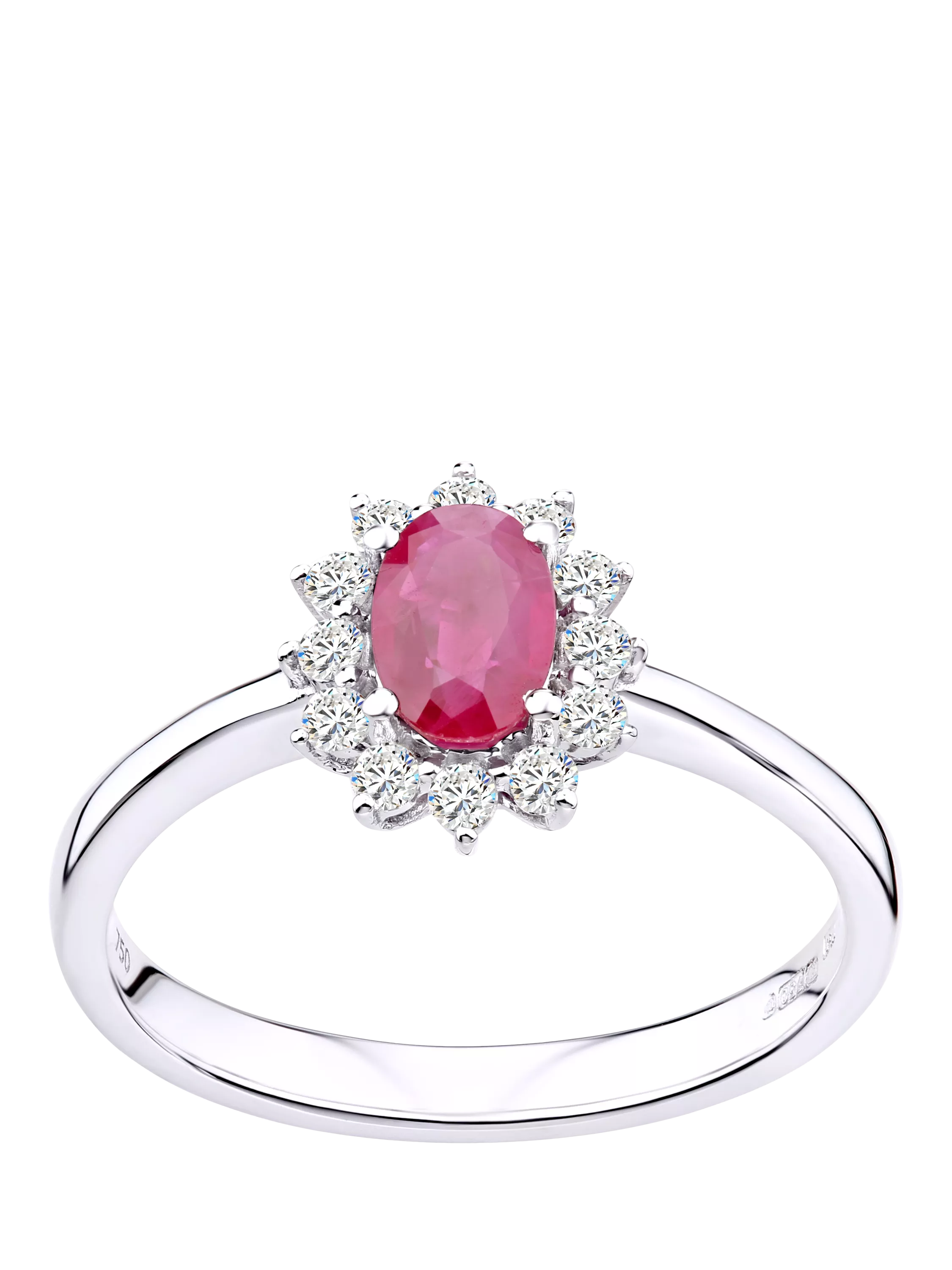 Mogul 18ct white gold diamond ruby ring (British brand)