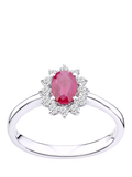 Mogul 18ct white gold diamond ruby ring (British brand)