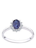 Mogul oval sapphire diamond ring 18ct, imported from the UK