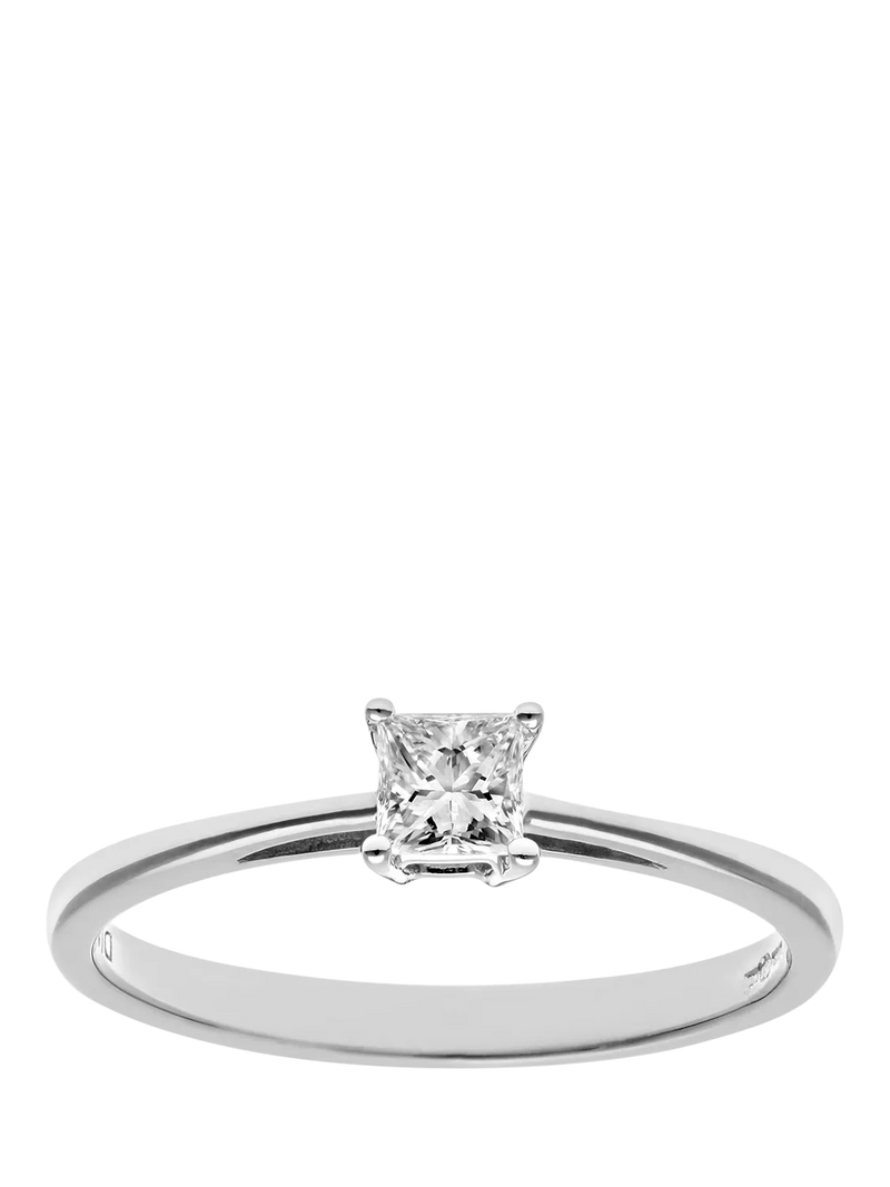 Mogul princess cut diamond engagement ring 18ct white gold 0.25 carat - British product