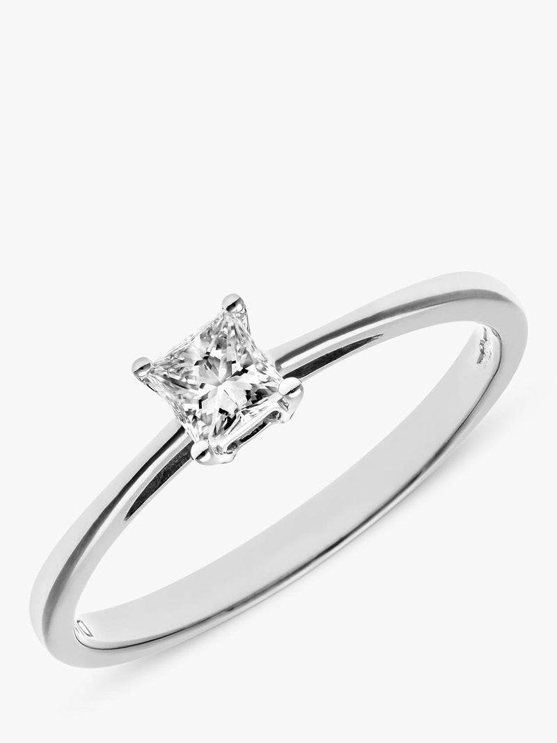 Mogul princess cut diamond engagement ring 18ct white gold 0.25 carat - British product