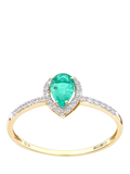 Mogul emerald diamond ring 18ct yellow gold cluster - British product