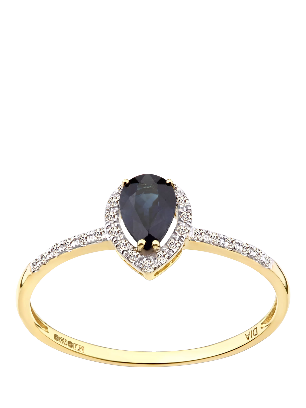 Mogul 18ct yellow gold sapphire and diamond ring (British brand)