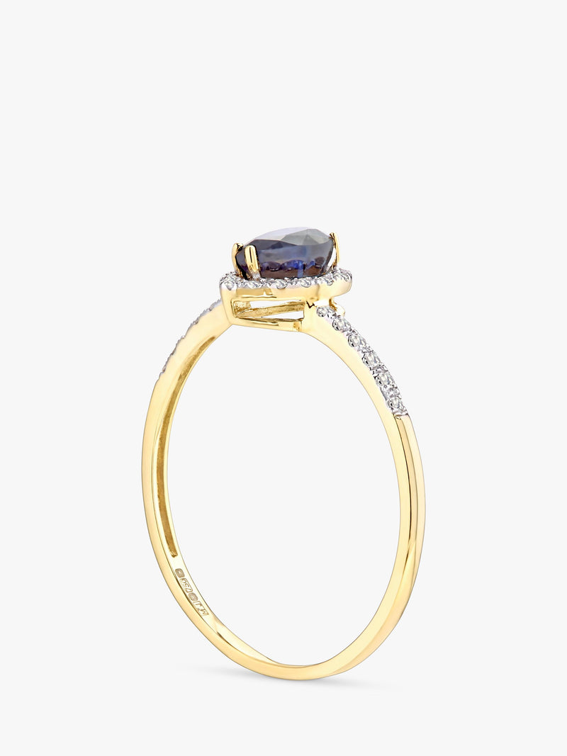 Mogul 18ct yellow gold sapphire and diamond ring (British brand)