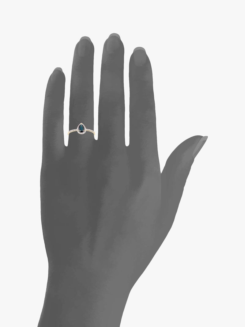 Mogul 18ct yellow gold sapphire and diamond ring (British brand)
