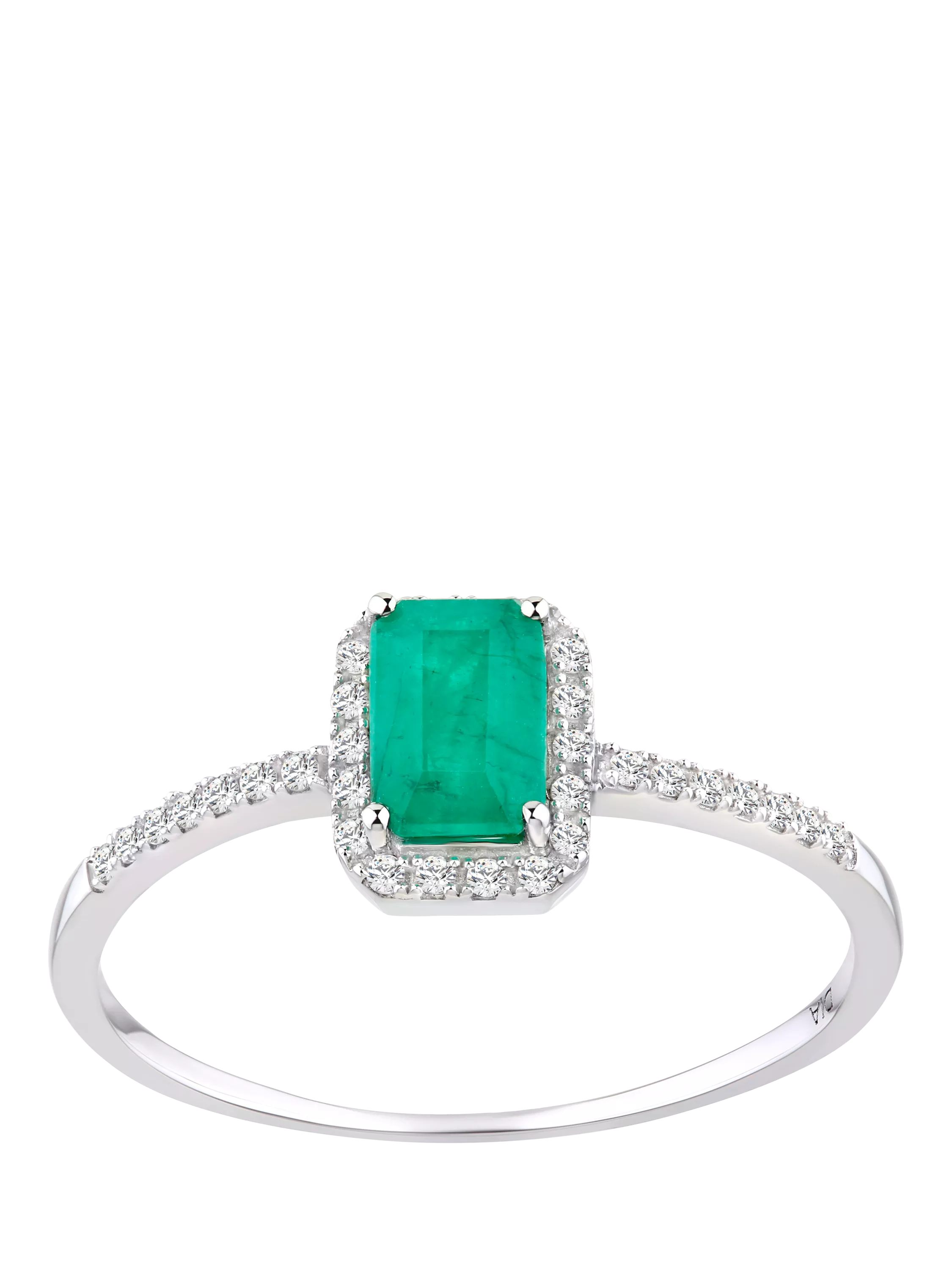 Mogul emerald diamond ring 18ct white gold British brand