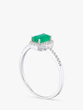 Mogul emerald diamond ring 18ct white gold British brand