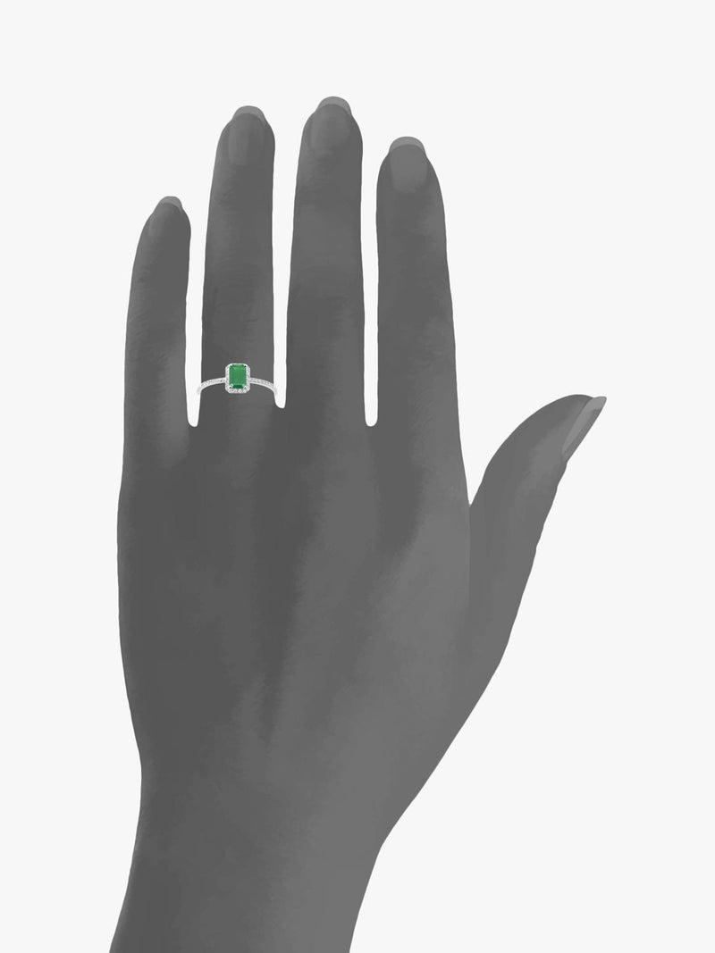 Mogul emerald diamond ring 18ct white gold British brand