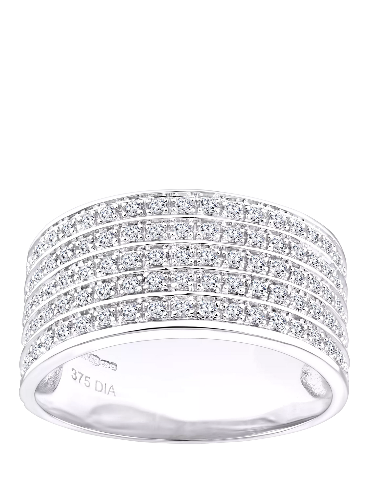 Mogul diamond eternity ring multirow 0.50ct white gold - British product