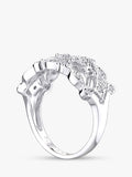 Mogul 9ct white gold filigree diamond ring 3mm (British brand)