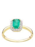 Mogul emerald and diamond ring 9ct yellow gold - British product