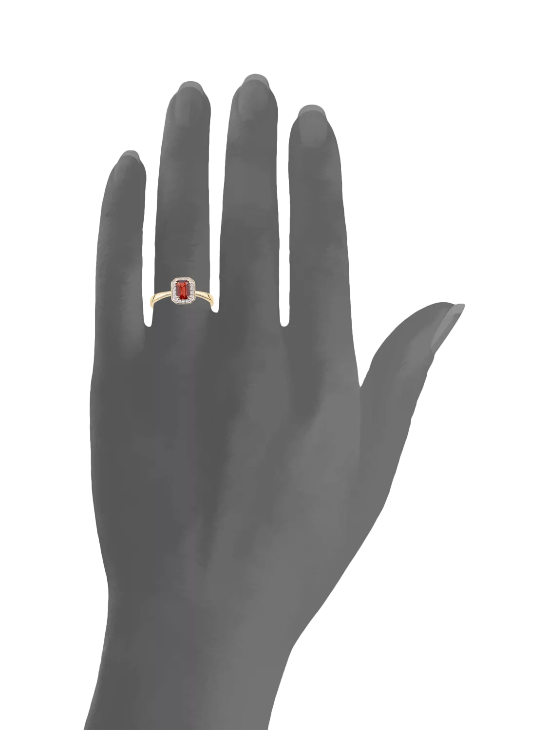 Mogul 9ct yellow gold garnet and diamond ring - British product