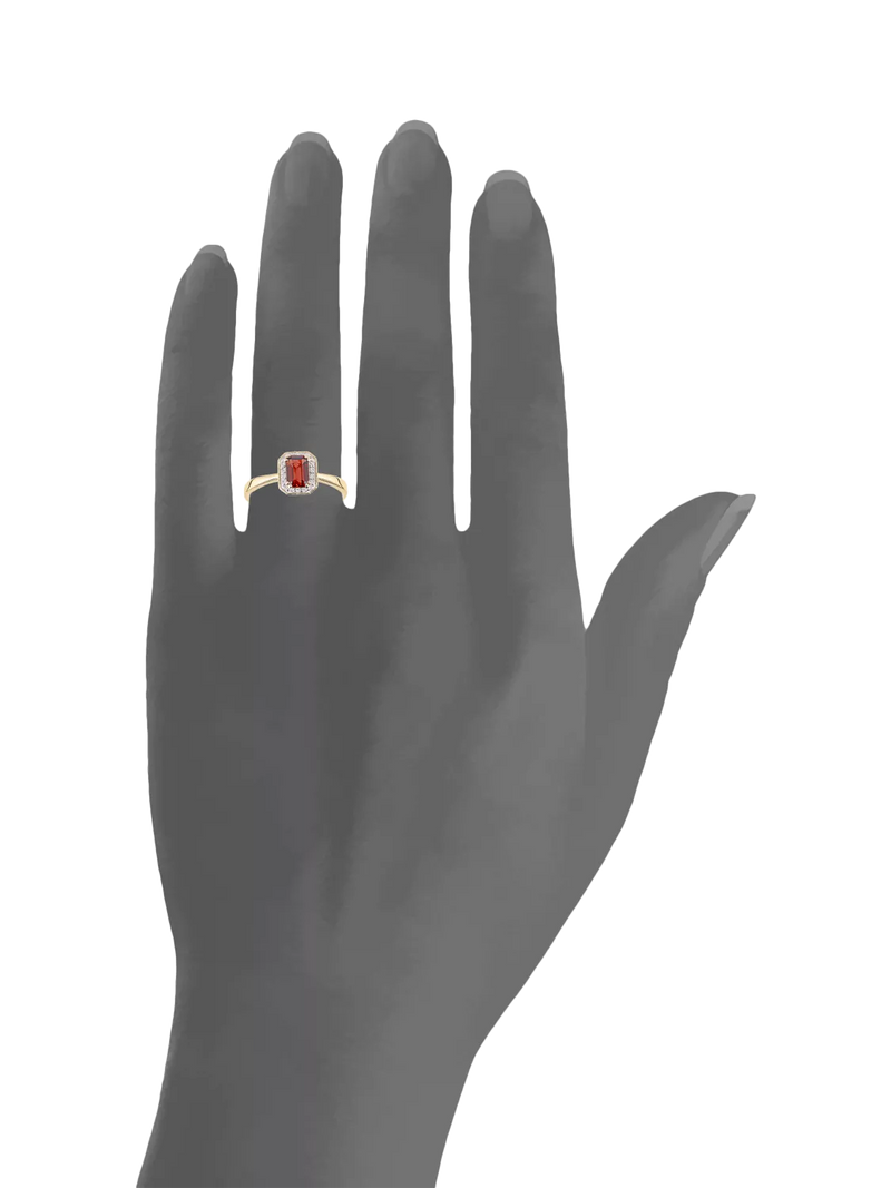 Mogul 9ct yellow gold garnet and diamond ring - British product