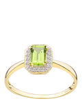 Mogul peridot diamond ring 9ct yellow gold 0.68ct - British product