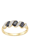 Mogul sapphire diamond eternity ring 9ct yellow gold, imported from the UK