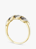 Mogul sapphire diamond eternity ring 9ct yellow gold, imported from the UK