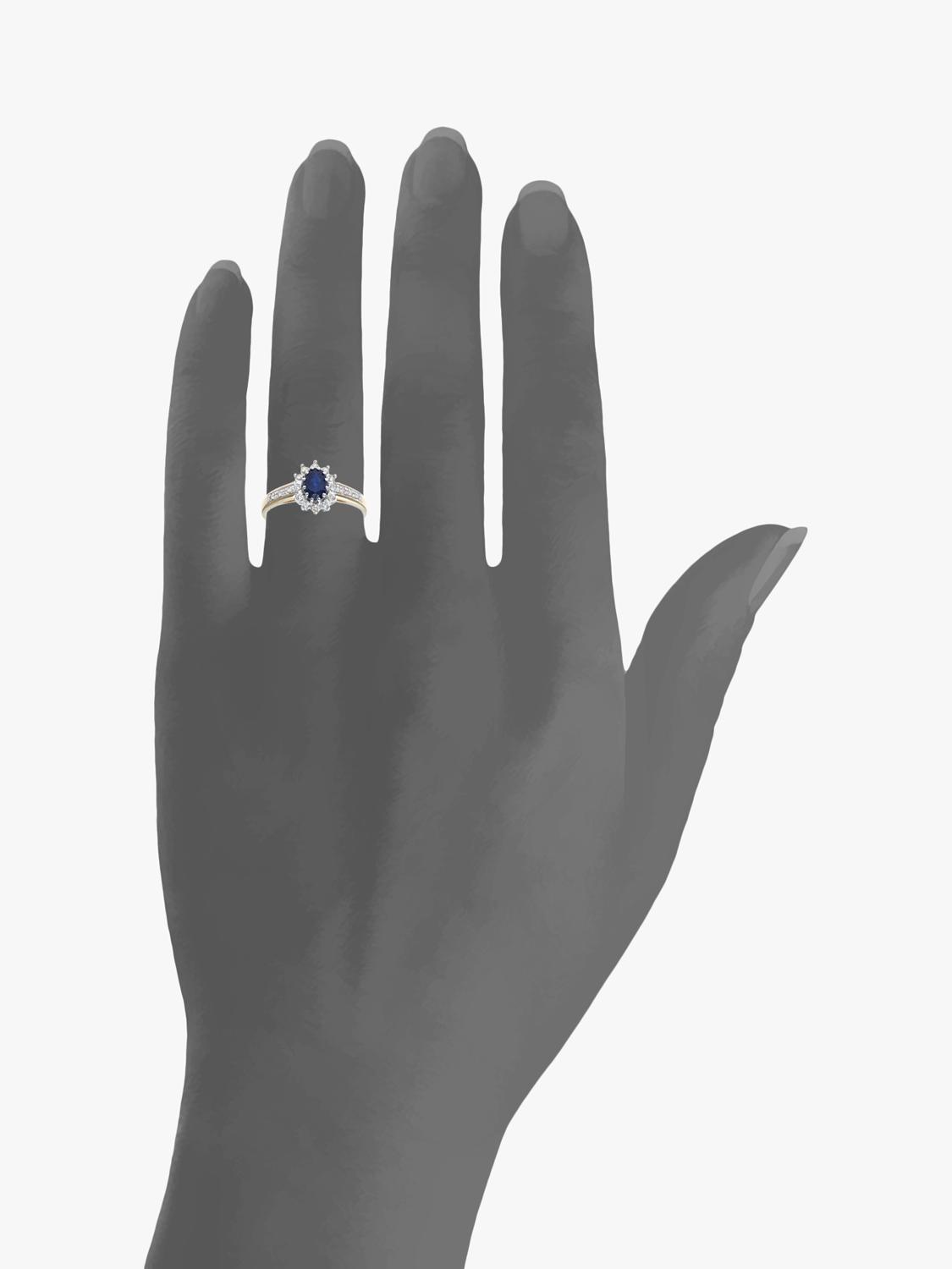 Mogul 9ct yellow gold sapphire diamond ring 0.60ct, UK version