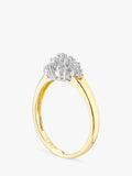 Mogul 9ct yellow gold marquise cluster diamond ring - British product
