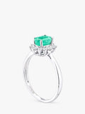 Mogul 9ct white gold emerald and diamond ring, UK version