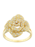 Mogul yellow gold flower cluster diamond ring 0.25ct, UK version