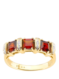 Mogul 9ct gold garnet diamond eternity ring, imported from the UK