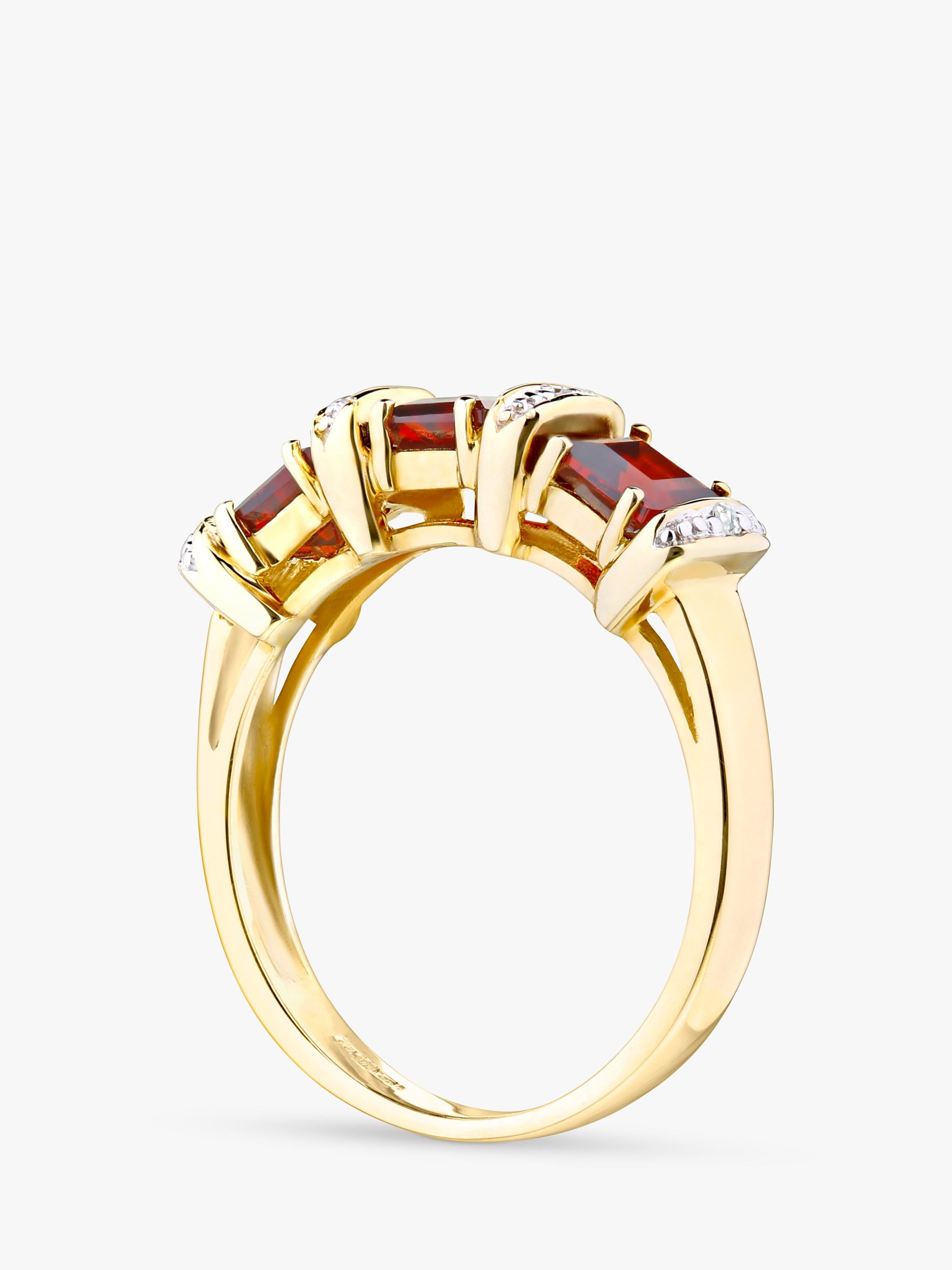 Mogul 9ct gold garnet diamond eternity ring, imported from the UK
