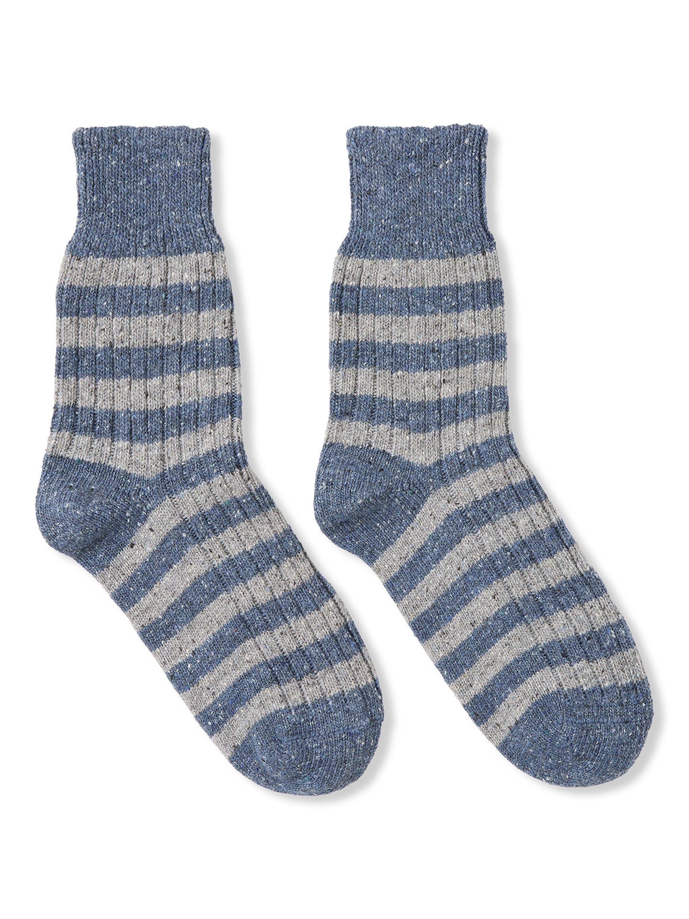 Celtic & Co. stripe socks indigo, imported from the UK