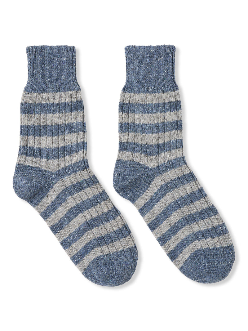 Celtic & Co. stripe socks indigo, imported from the UK