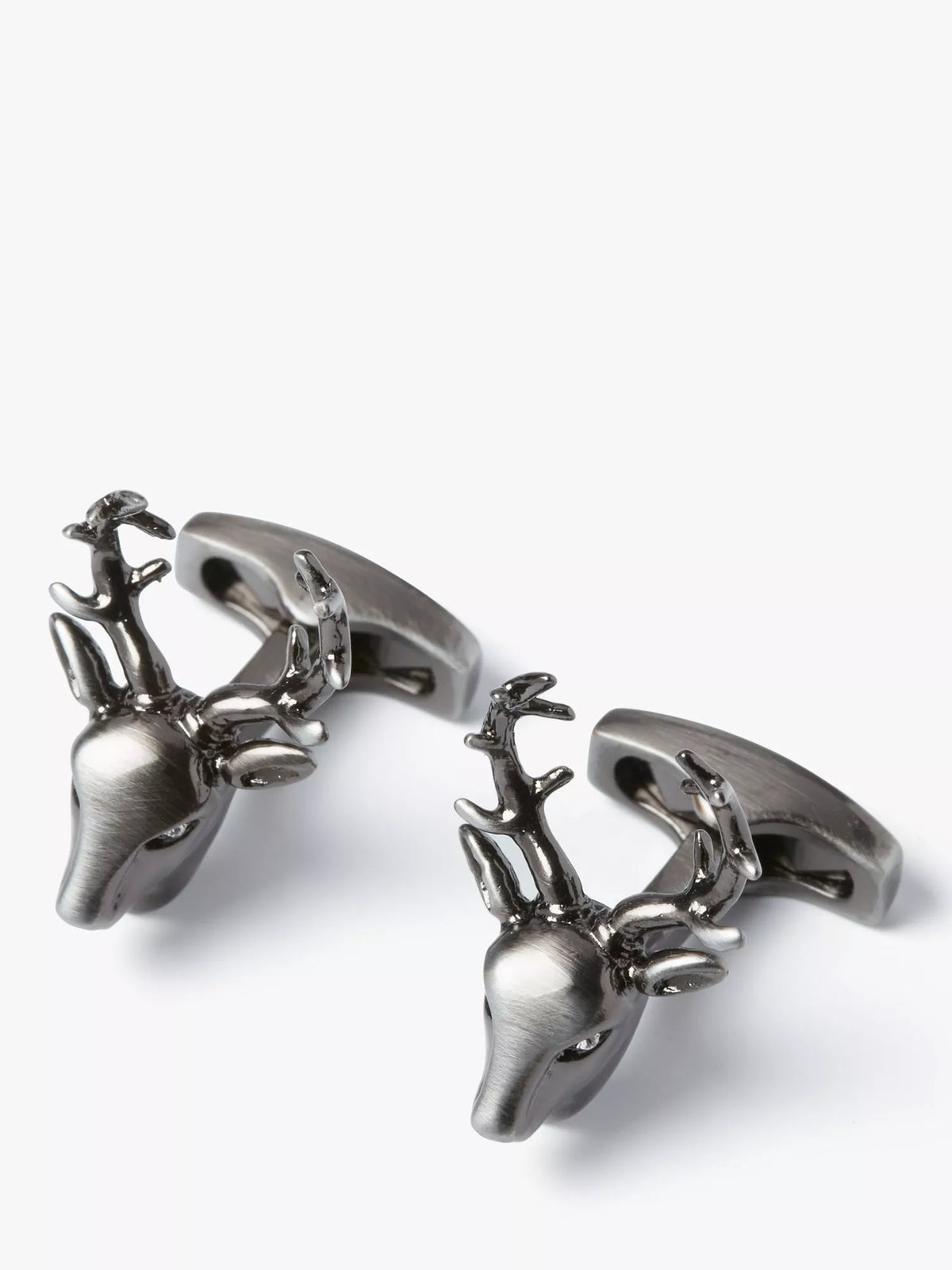 Simon Carter stag head cufflinks gunmetal - British product