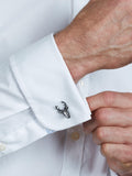 Simon Carter stag head cufflinks gunmetal - British product