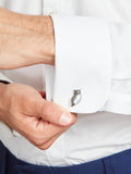 Simon Carter Darwin Owl cufflinks gunmetal white 20x13mm, UK version