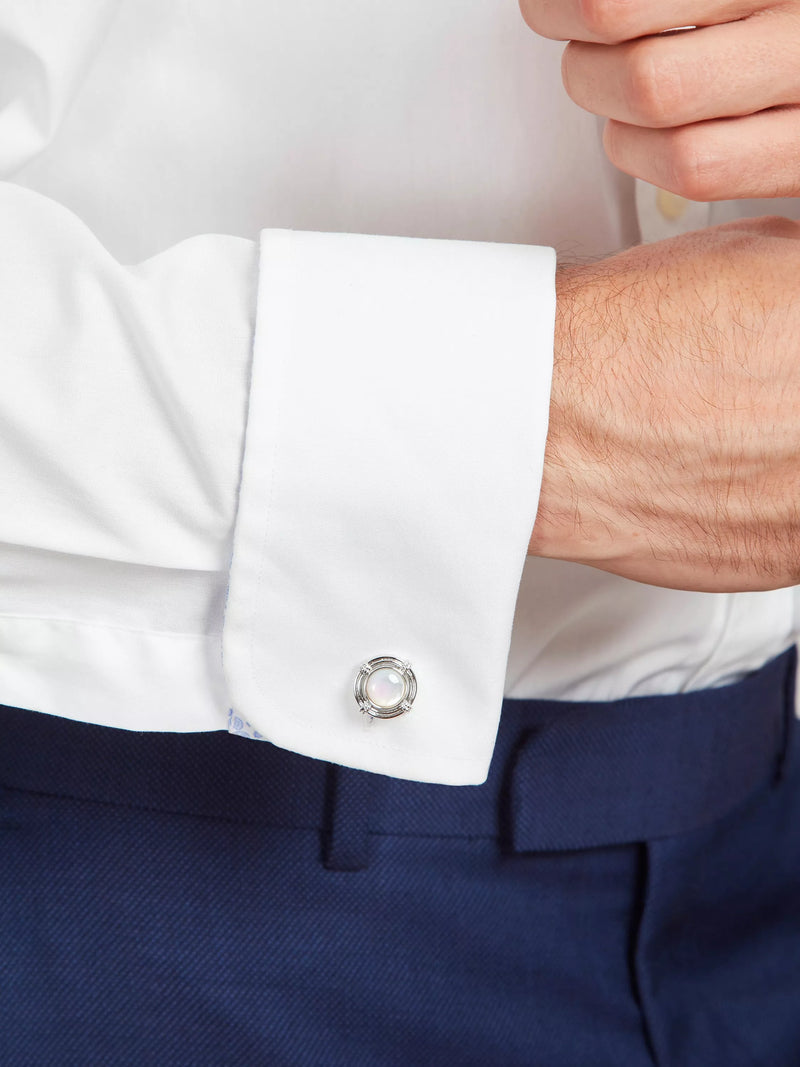 Simon Carter Lifebouy cufflinks silver white, imported from the UK