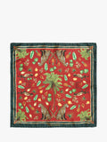 Simon Carter red multi silk pocket square, imported from the UK