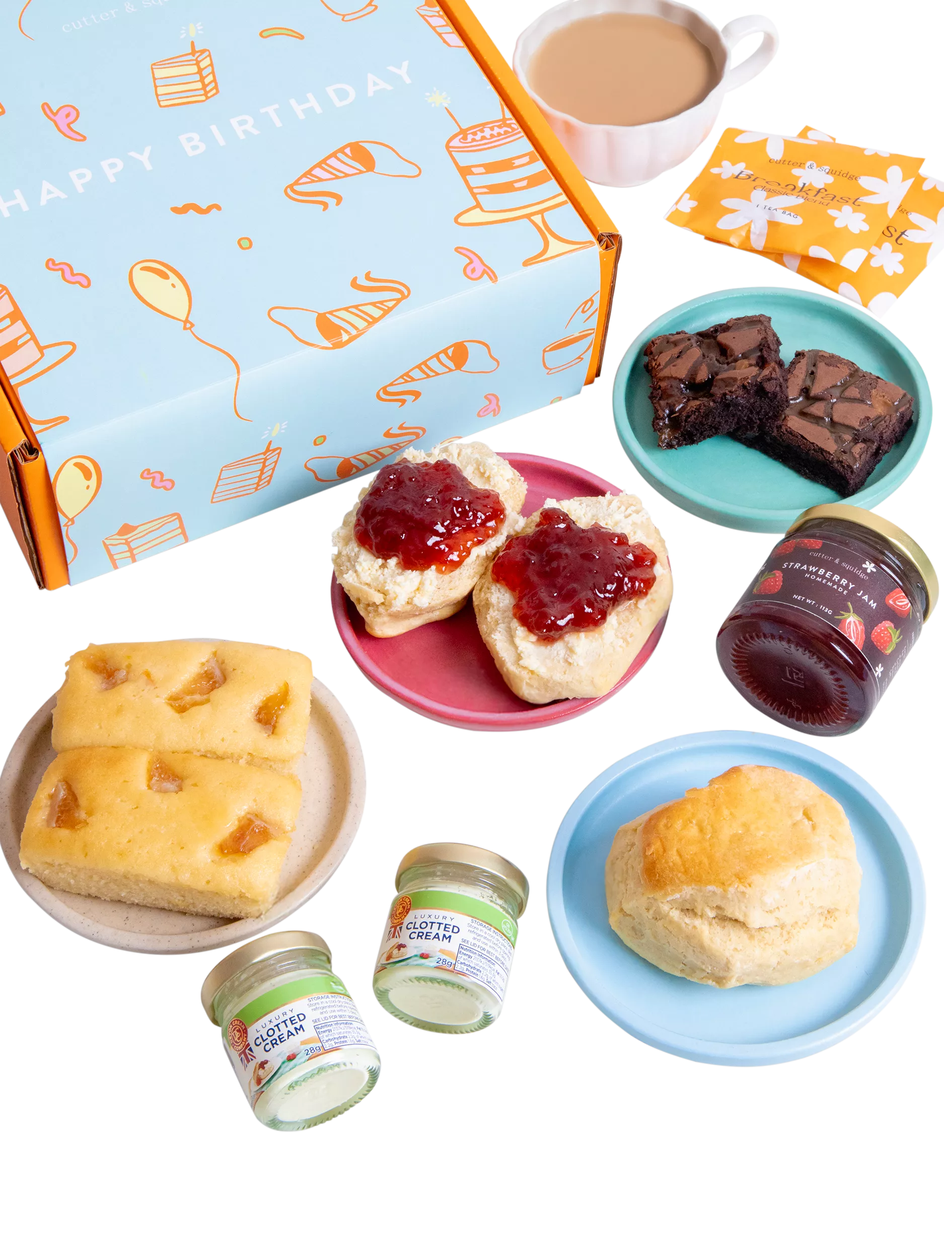 Cutter & Squidge Afternoon Tea, Happy Birthday Sleeve, One Size