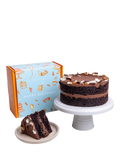 Cutter & Squidge Chocolate Fudge Caramel Cake, Happy Birthday Sleeve, Small