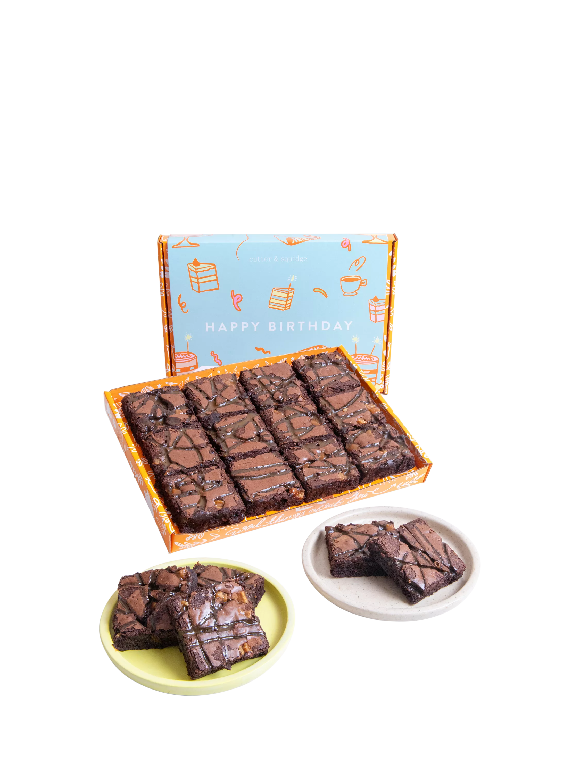 Cutter & Squidge Ultimate Fudge Brownie Box, Happy Birthday Sleeve, One Size