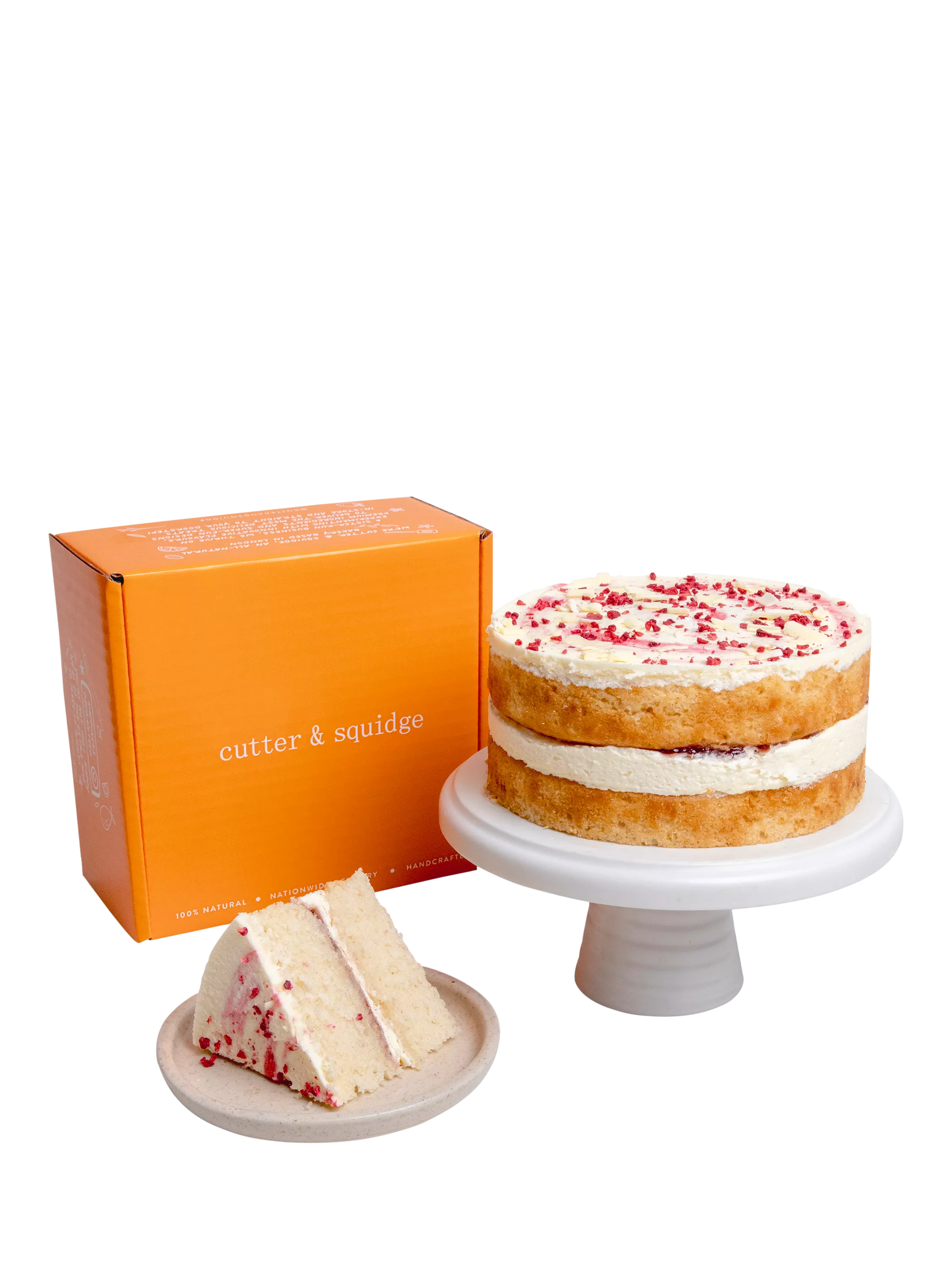 Cutter & Squidge Victoria Sponge Celebration Cake, No Sleeve, Small