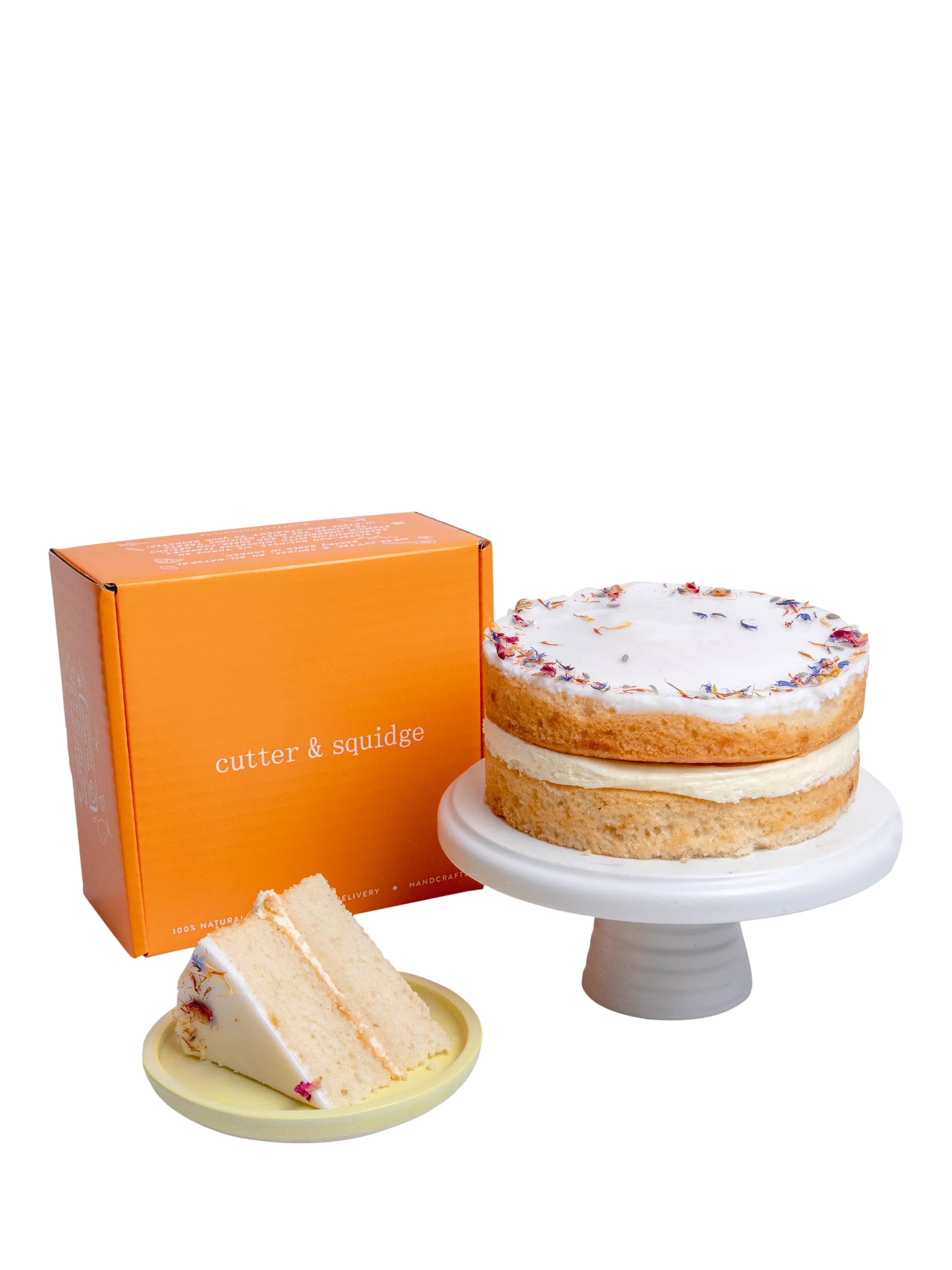 Cutter & Squidge Lemon Drizzle Sponge Cake, No Sleeve, Small