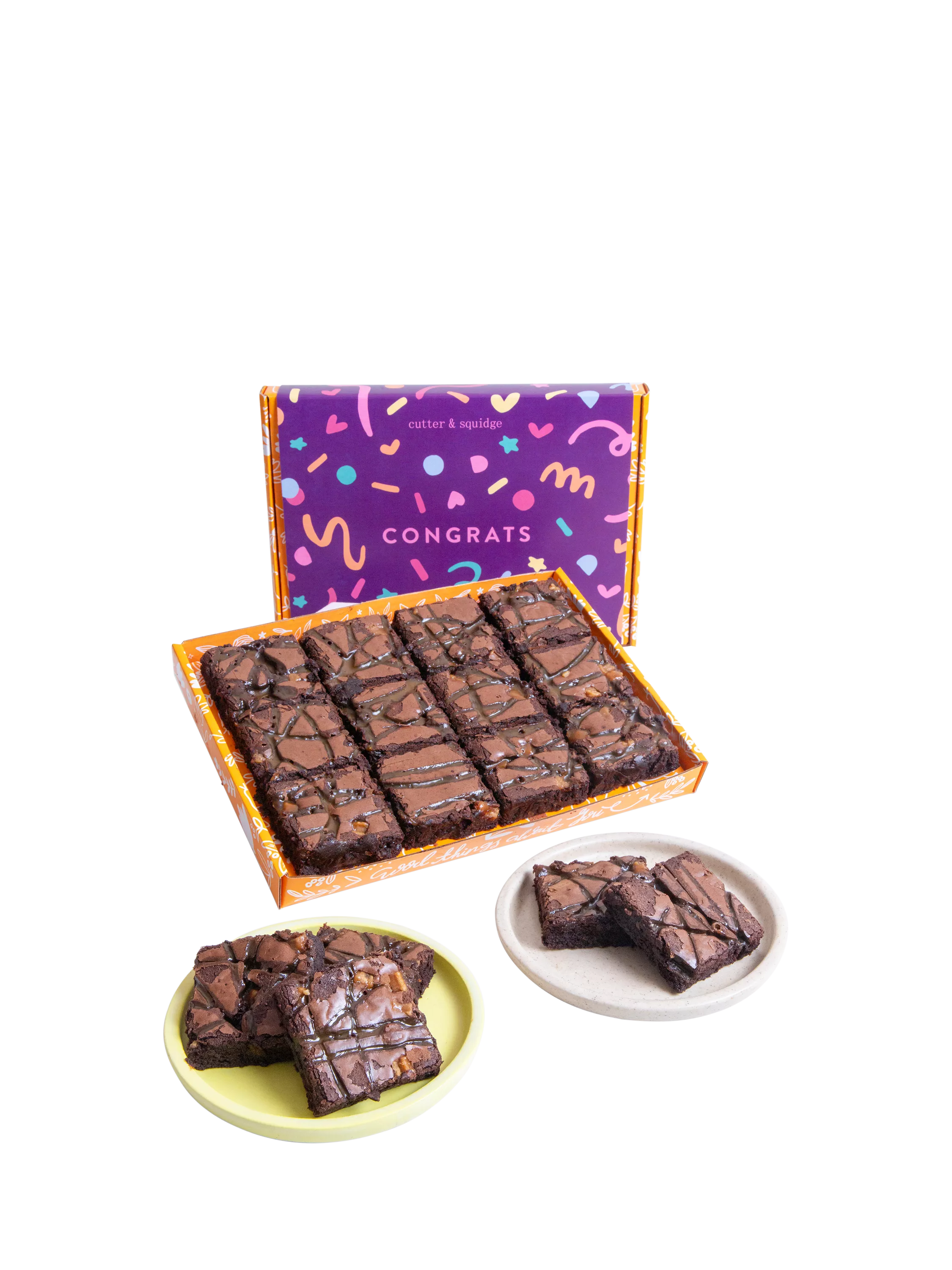 Cutter & Squidge Ultimate Fudge Brownie Box, Congratulations Sleeve, One Size