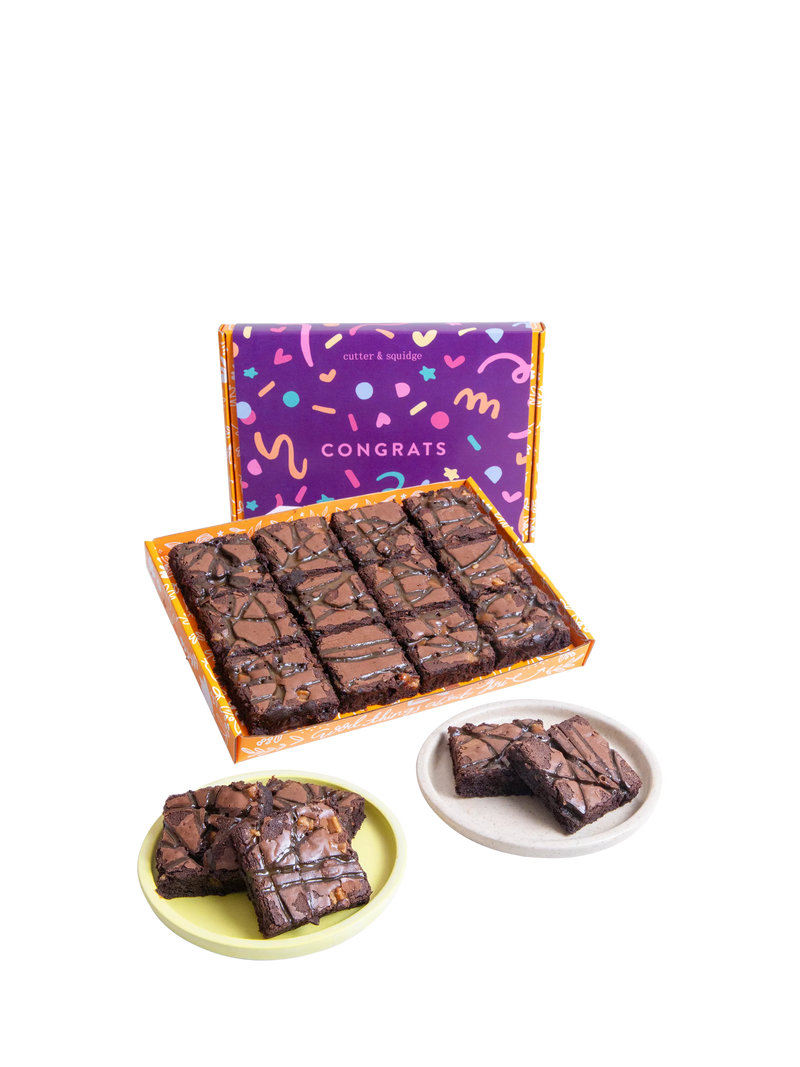 Cutter & Squidge Ultimate Fudge Brownie Box, Congratulations Sleeve, One Size