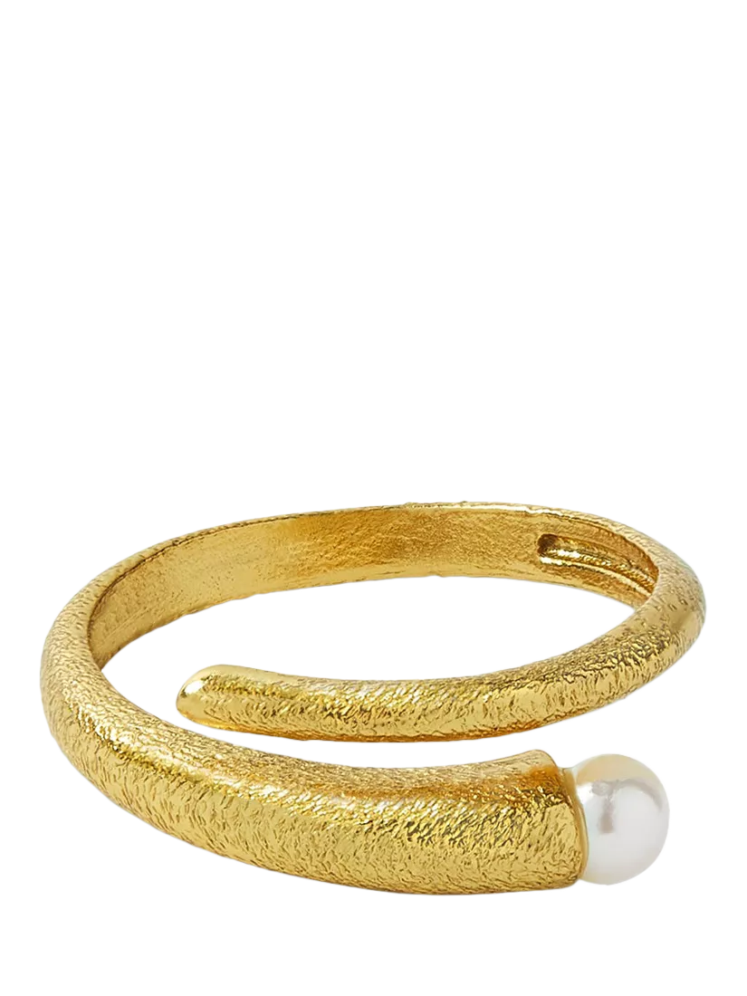 Ottoman Hands Avalon Swirl Pearl Ring gold adjustable, UK version