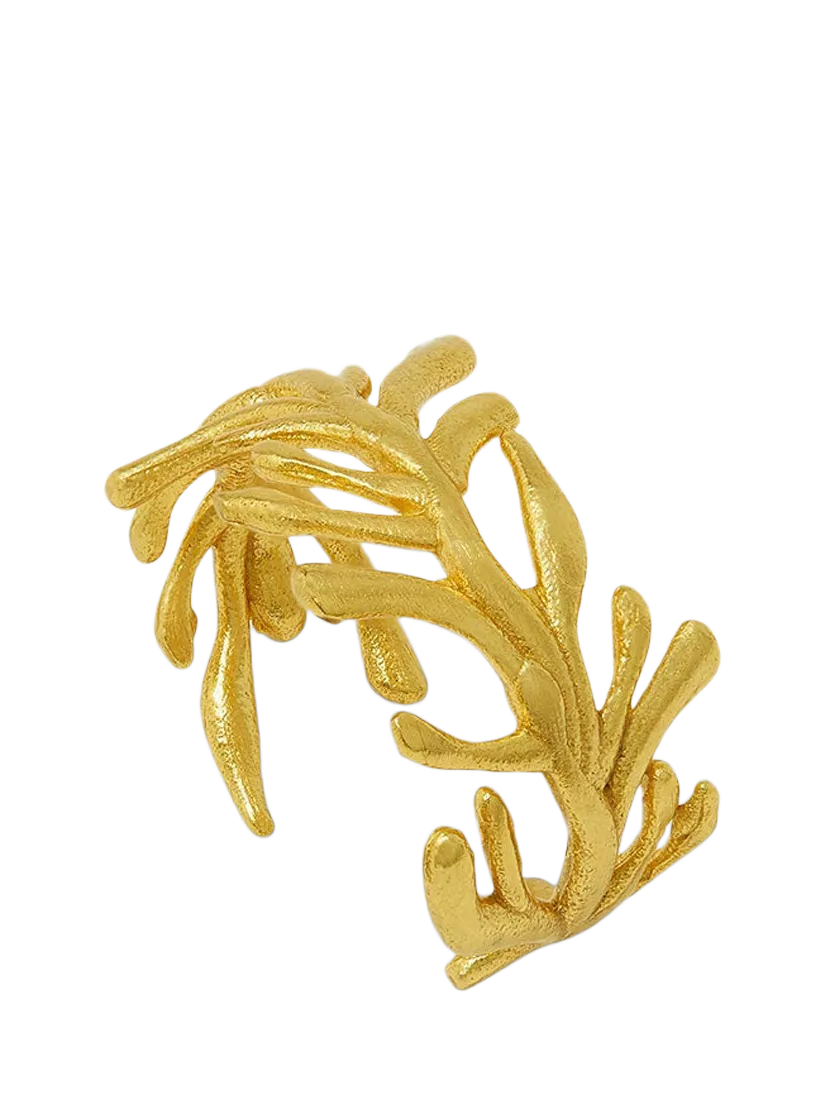 Ottoman Hands Zephyr textured gold ring, UK version