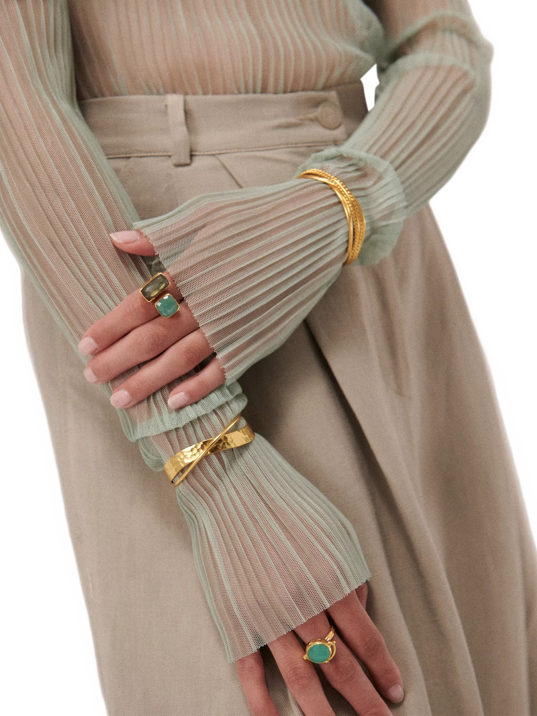 Ottoman Hands gold plated adjustable cuff bracelet - British product