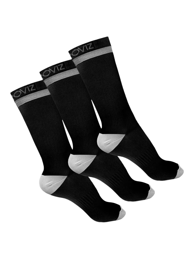 Proviz reflective running socks mid length pack of 3, UK version