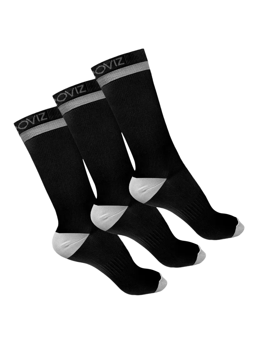 Proviz reflective running socks mid length pack of 3, UK version