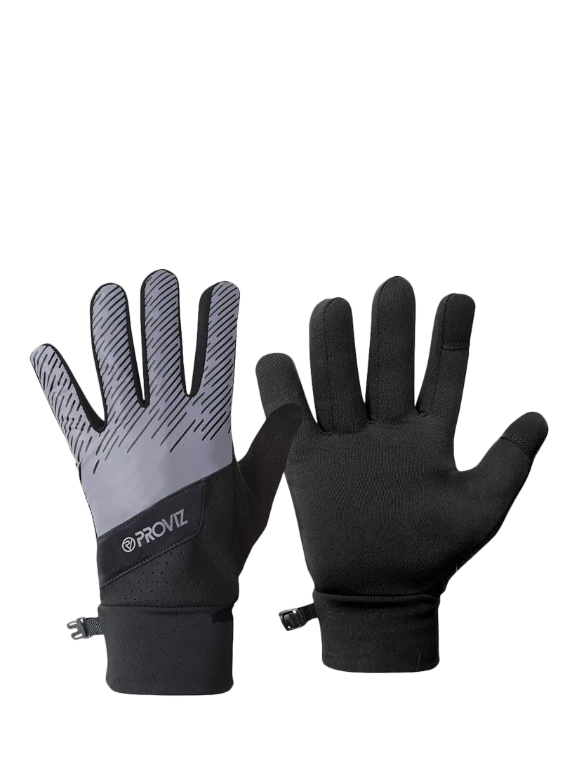 Proviz reflective running gloves silver, UK version