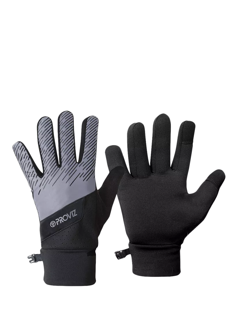 Proviz reflective running gloves silver, UK version