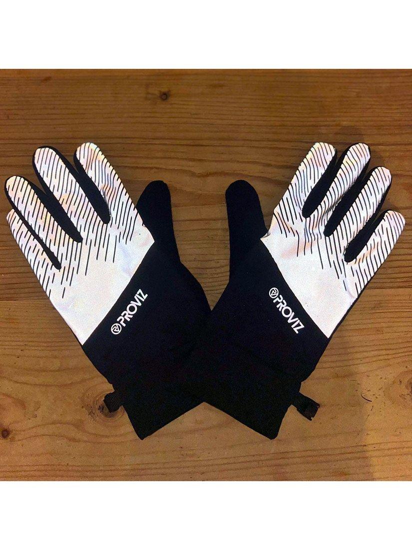 Proviz reflective running gloves silver, UK version