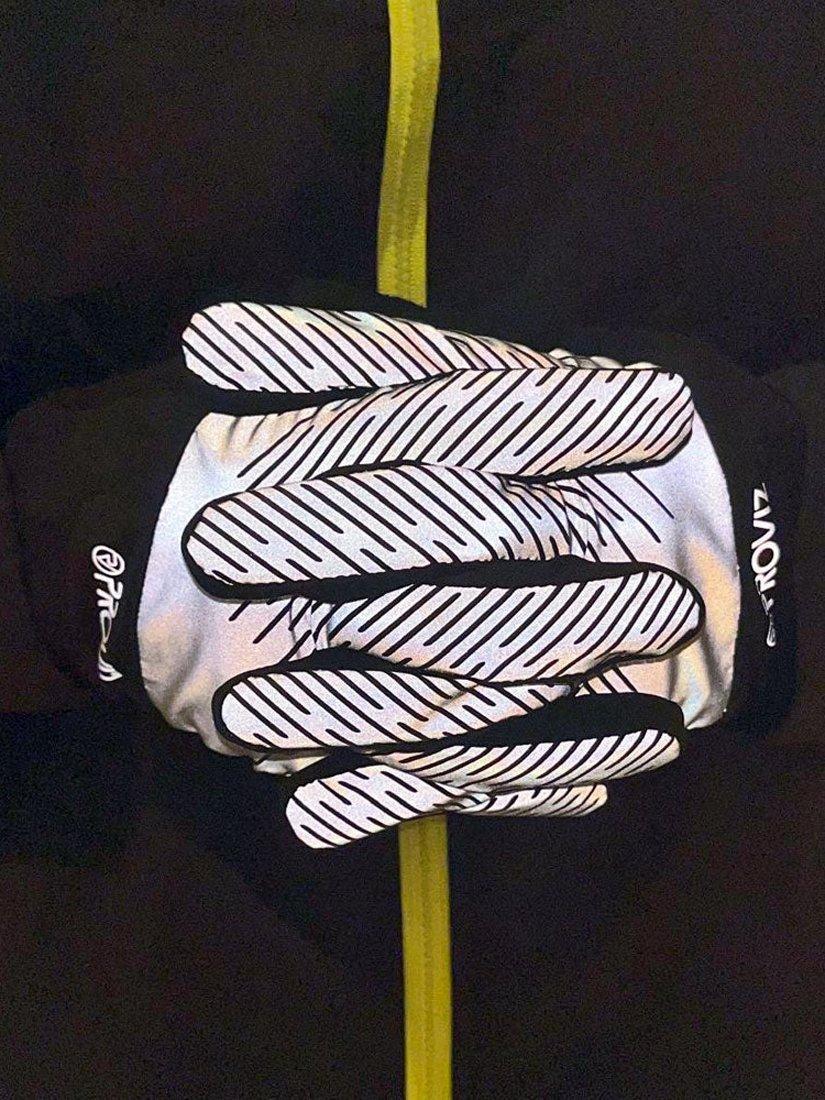 Proviz reflective running gloves silver, UK version